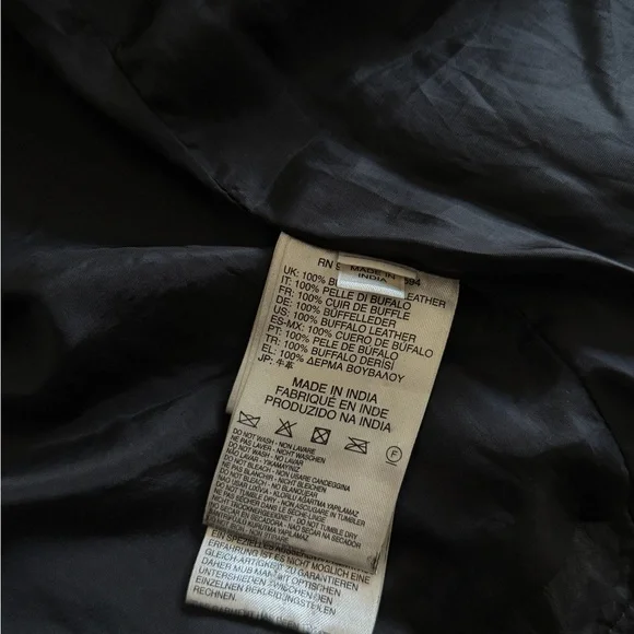 Diesel Black Leather Jacket with Silver Accents - Picture 3 of 6